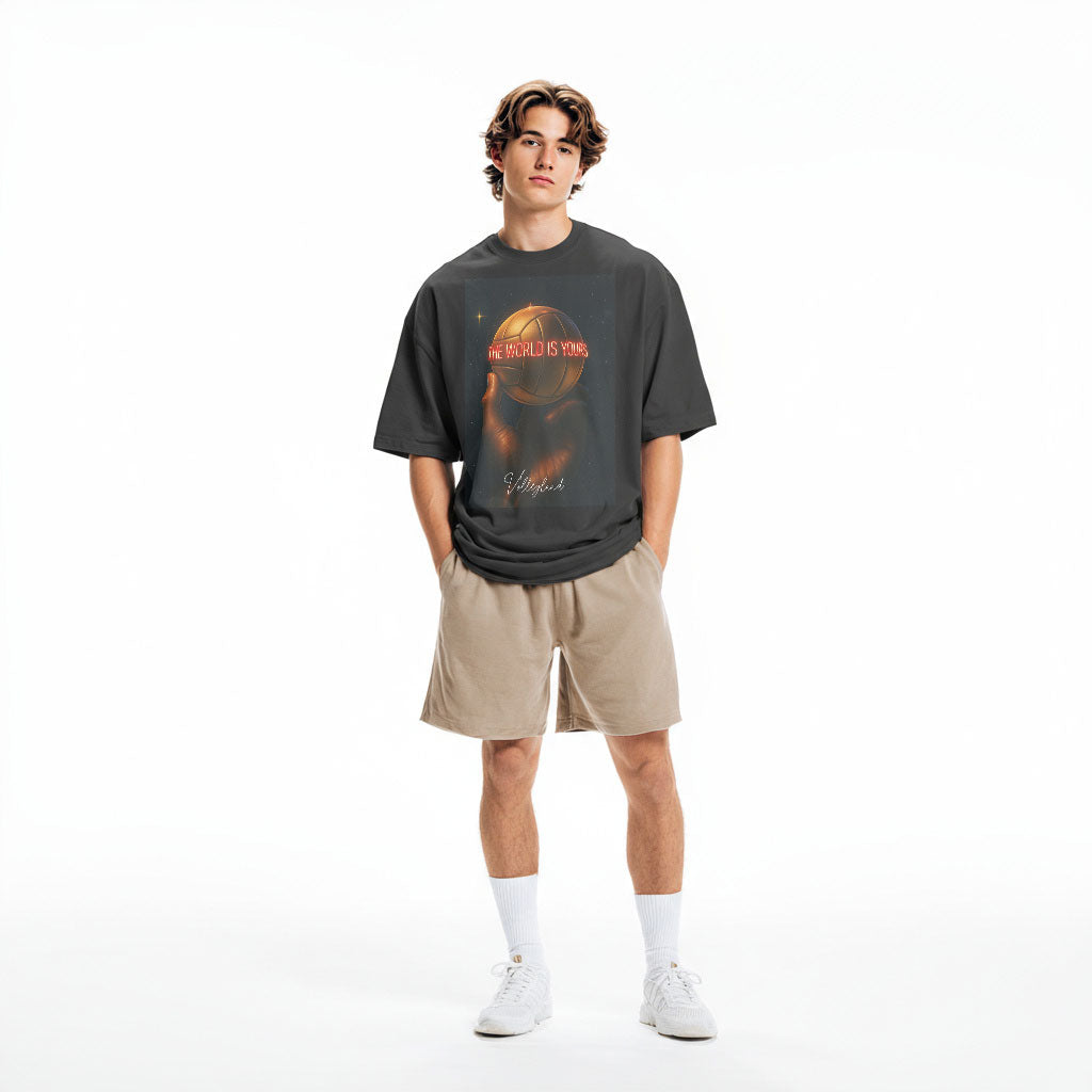 the world is yours Oversized faded t-shirt