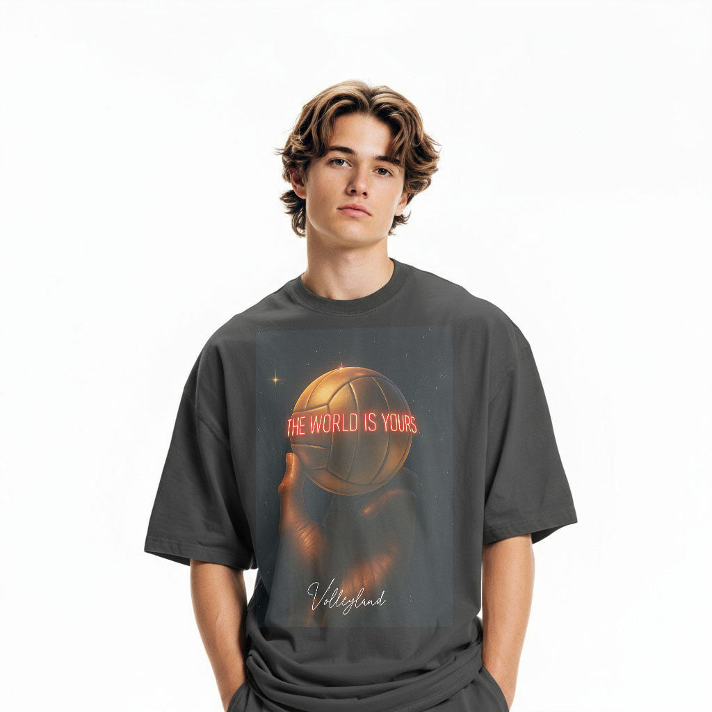 the world is yours Oversized faded t-shirt