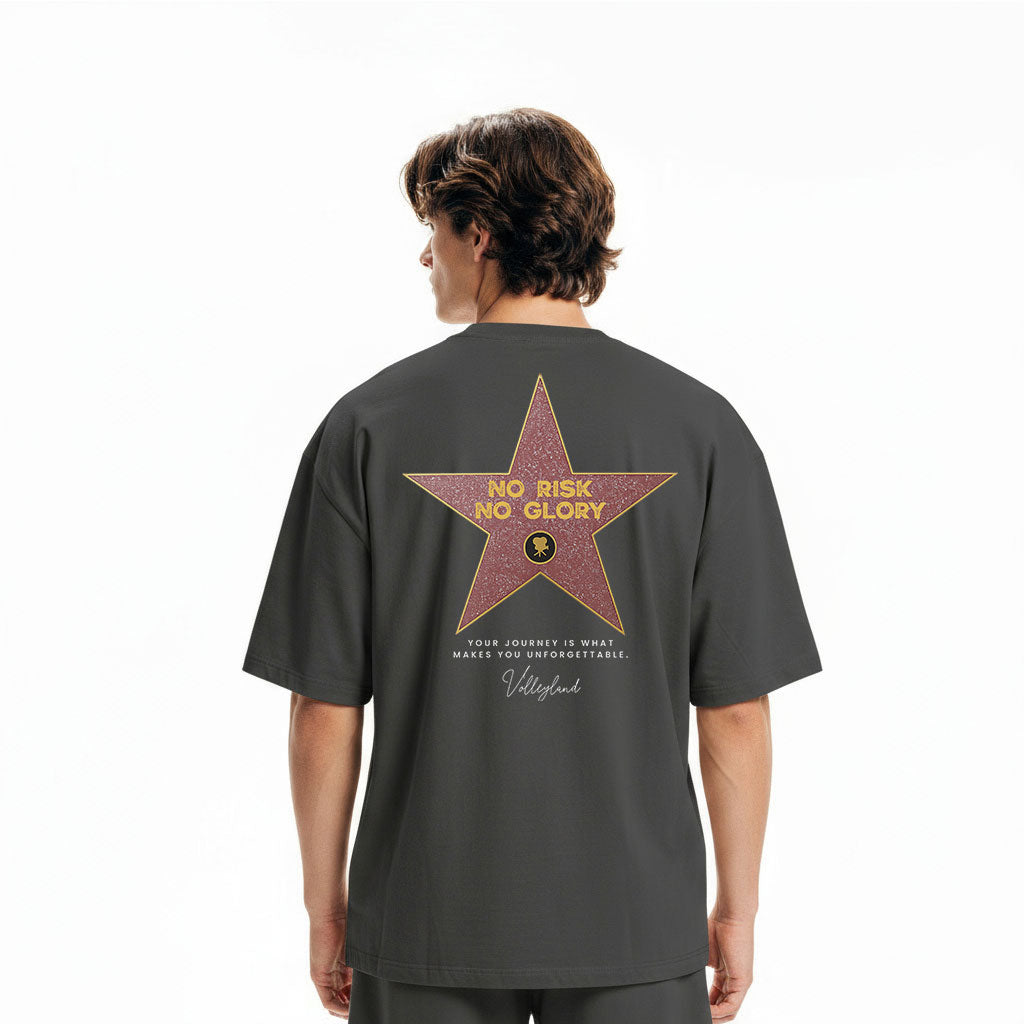 no risk no glory Oversized faded t-shirt