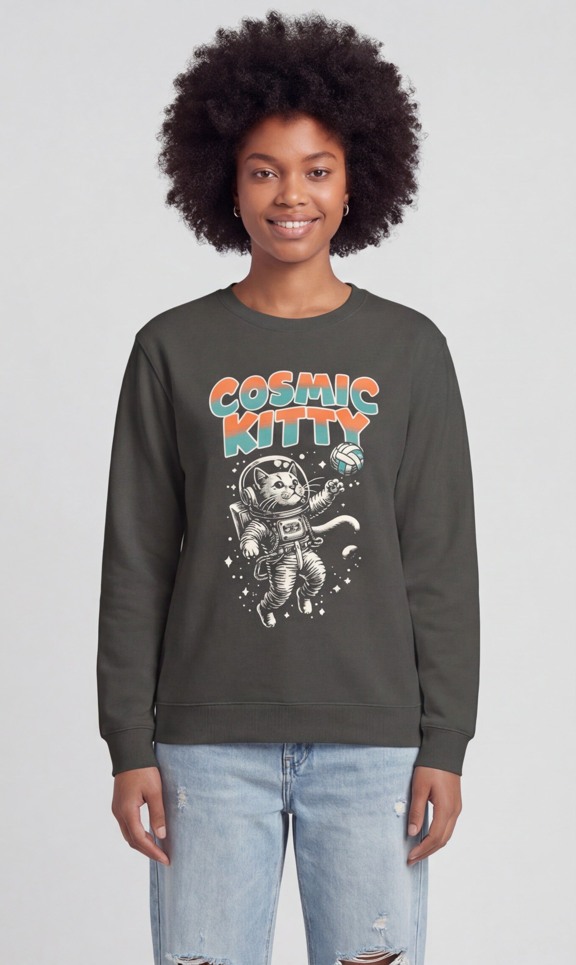 Cosmic Kitty Volleyball Sweatshirt