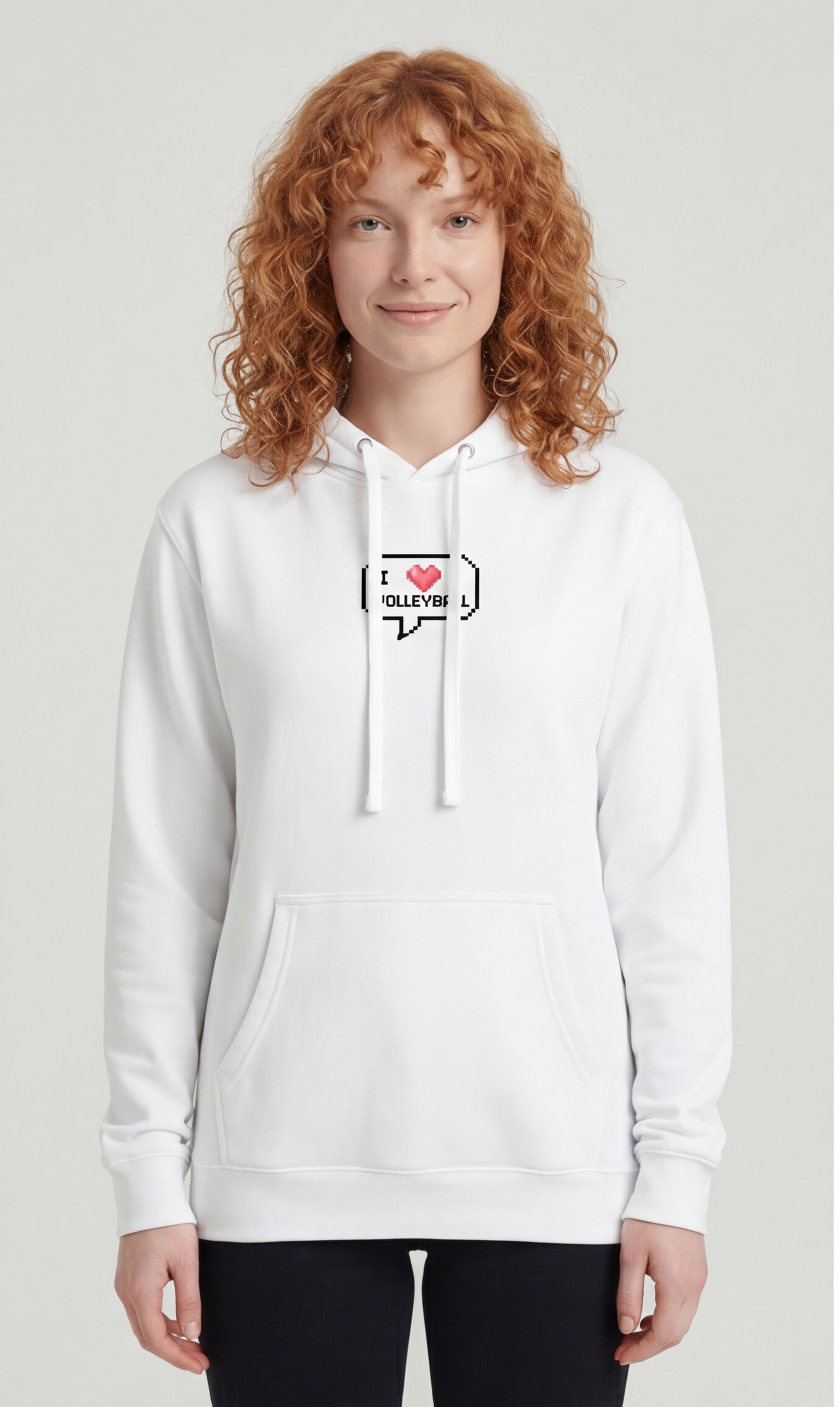 I ❤️ Volleyball — Pixel Art Hoodie