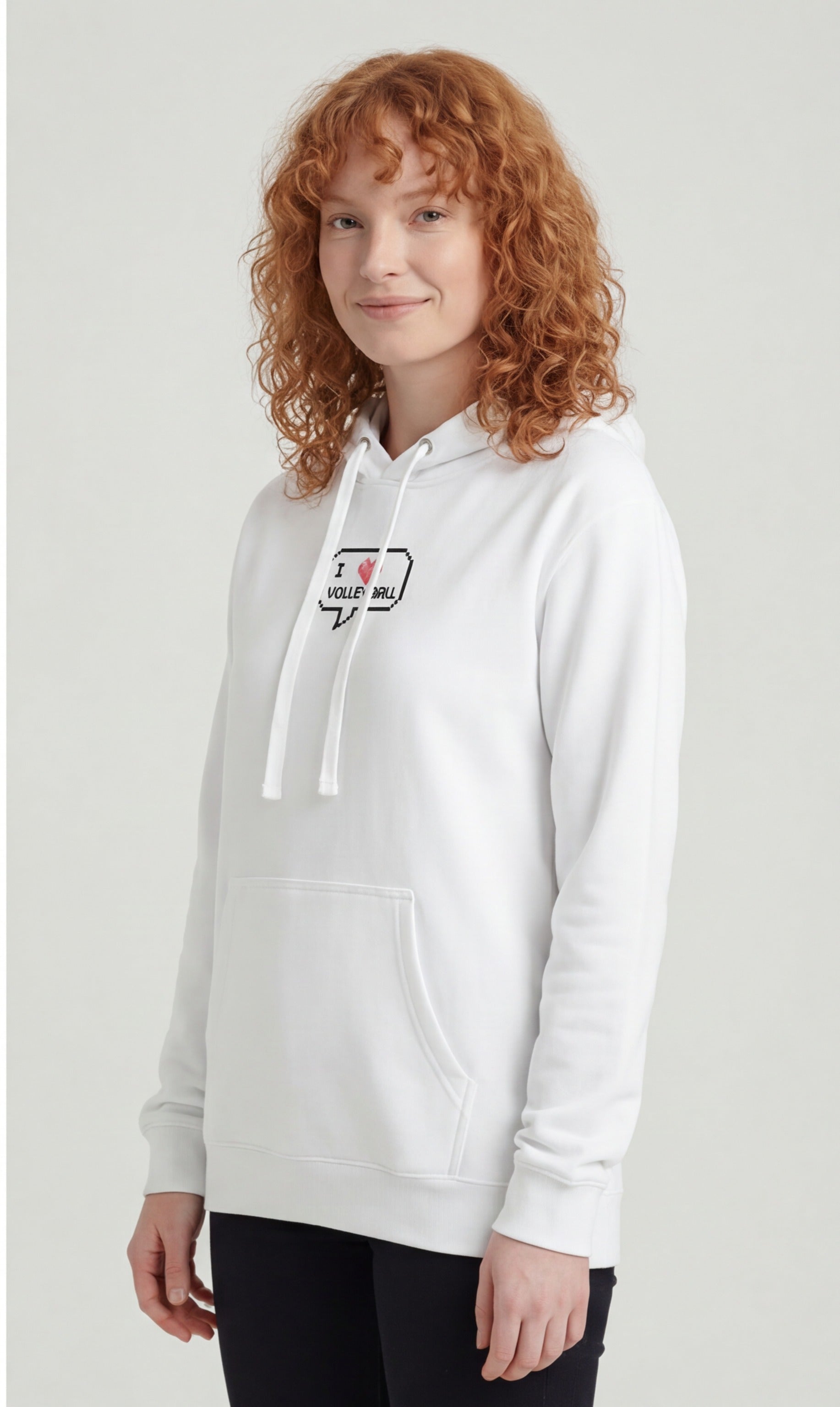 I ❤️ Volleyball — Pixel Art Hoodie
