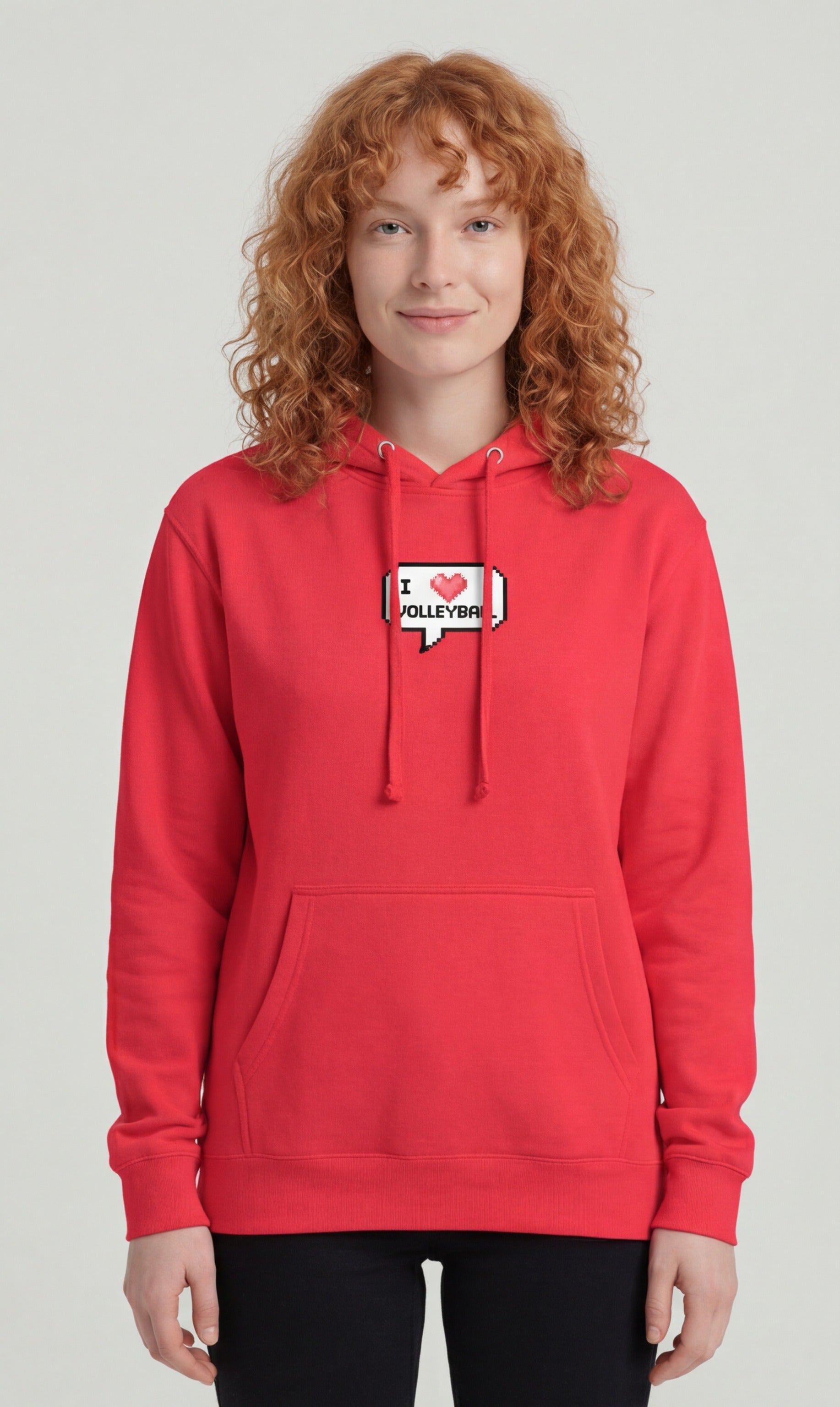 I ❤️ Volleyball — Pixel Art Hoodie