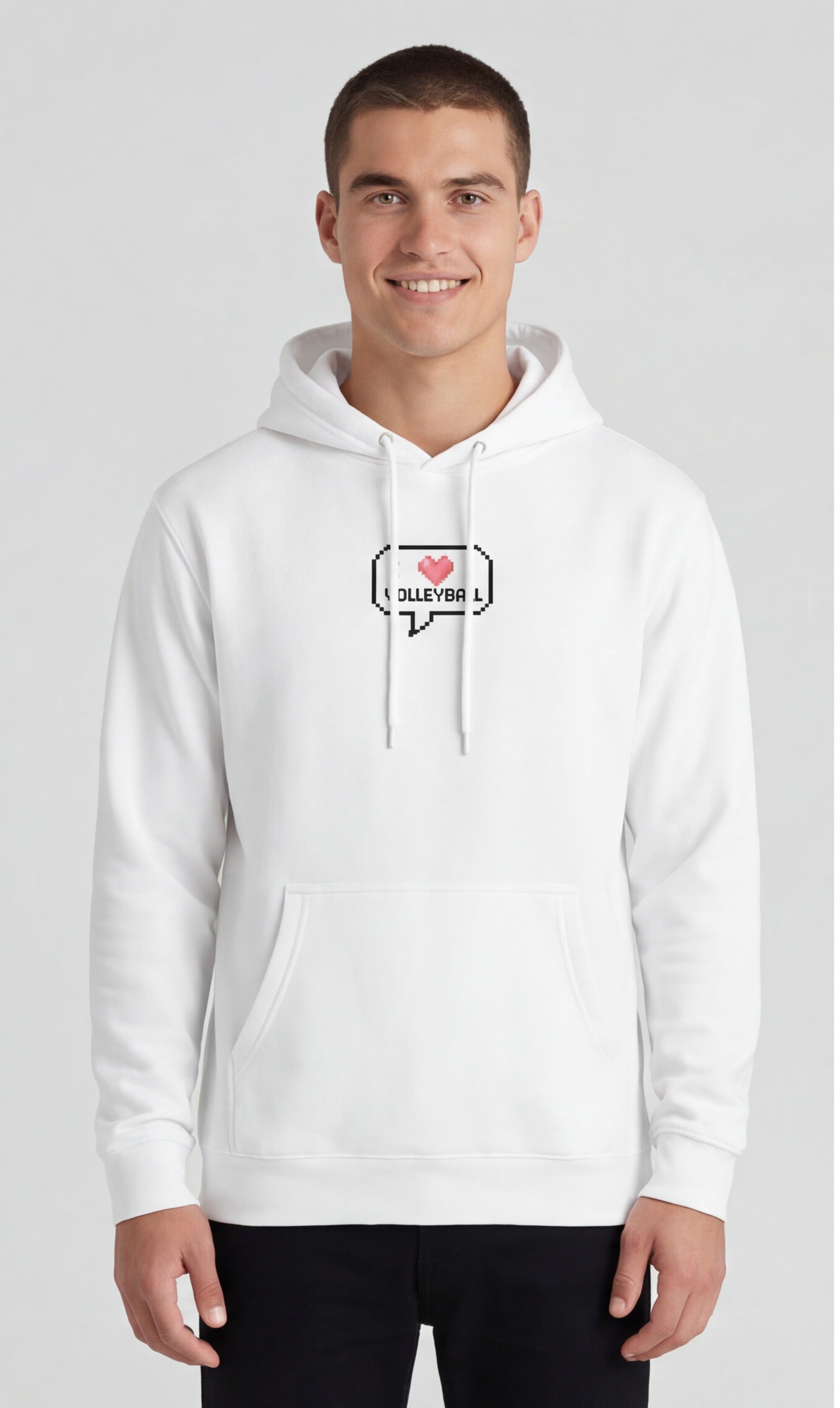 I ❤️ Volleyball — Pixel Art Hoodie