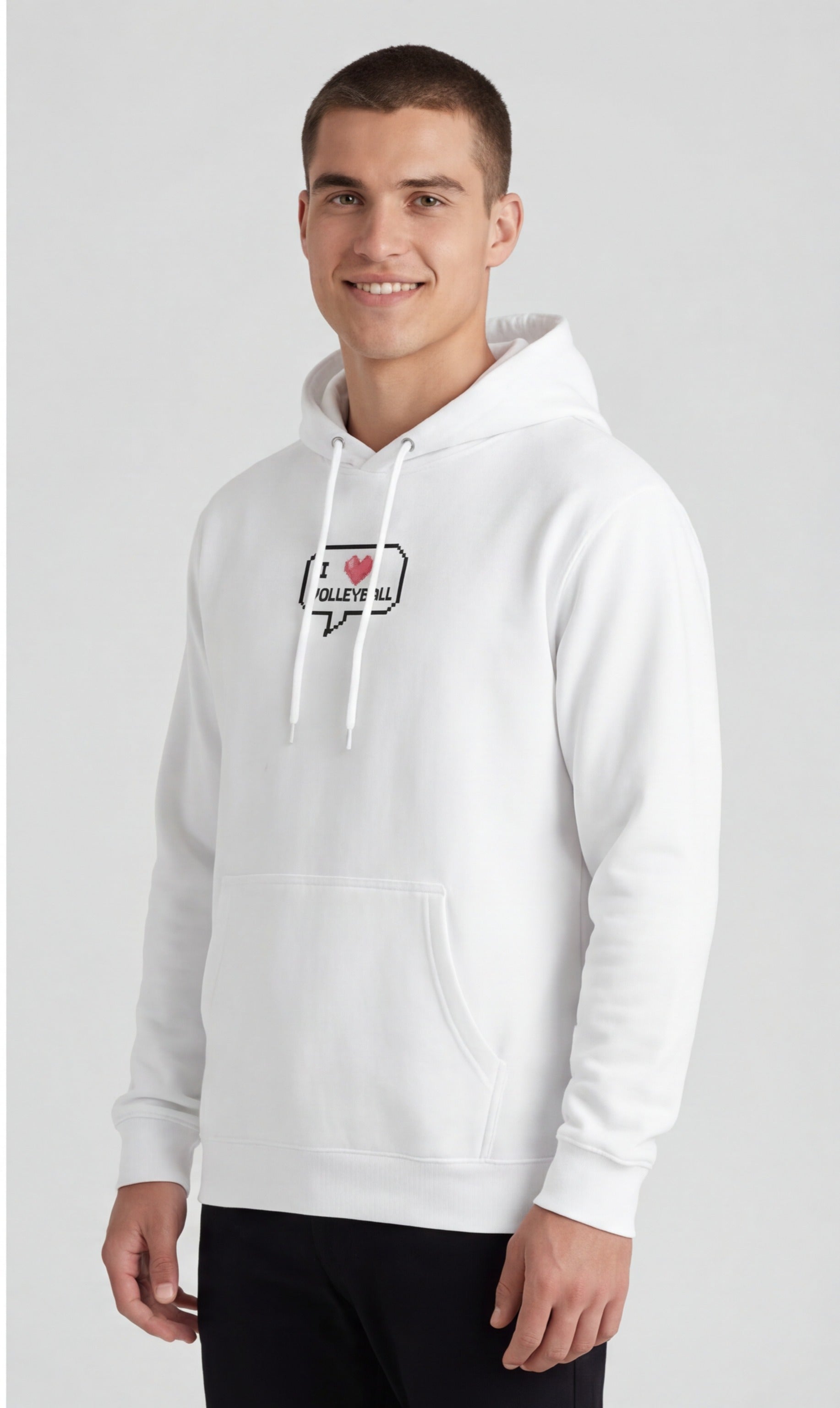 I ❤️ Volleyball — Pixel Art Hoodie