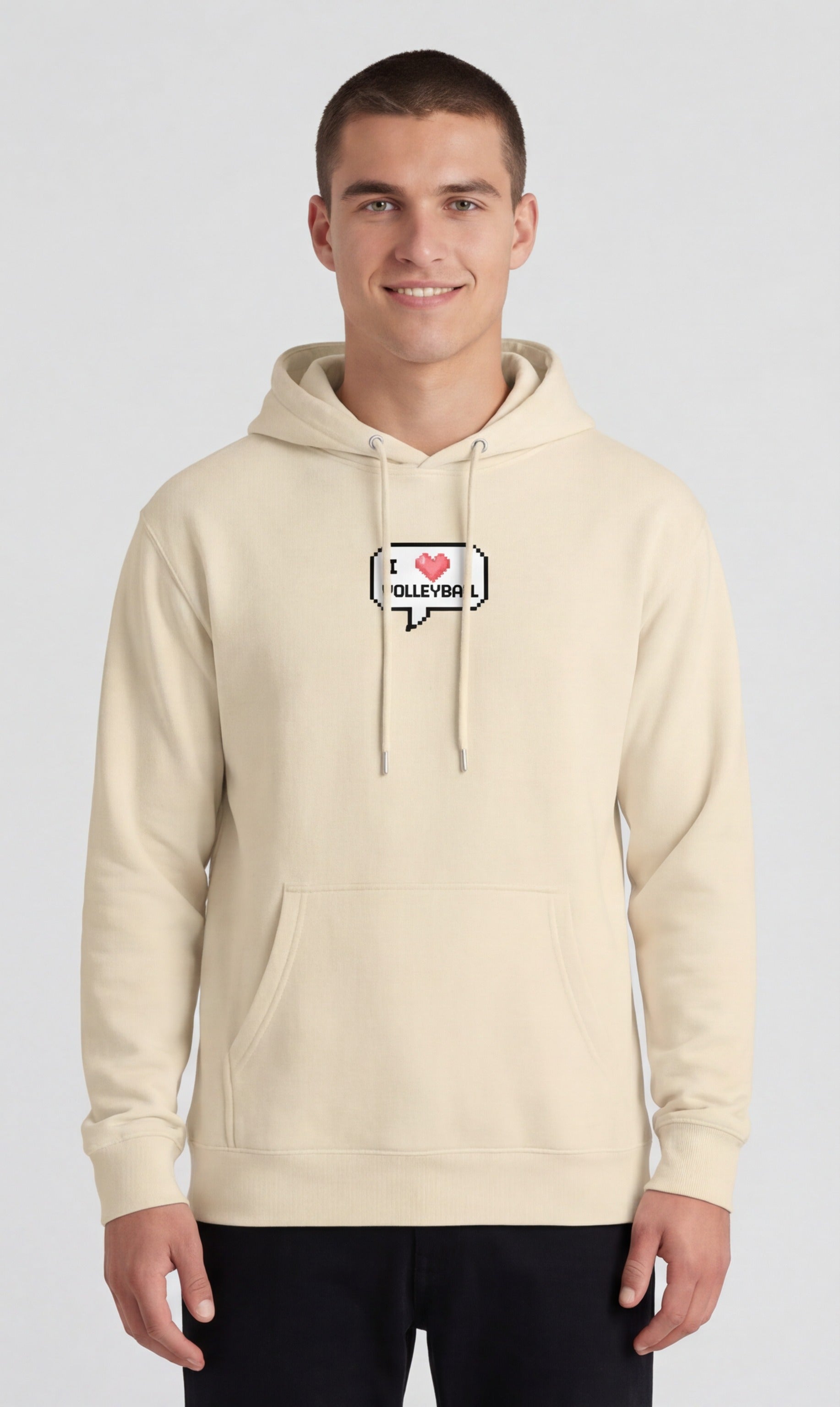 I ❤️ Volleyball — Pixel Art Hoodie