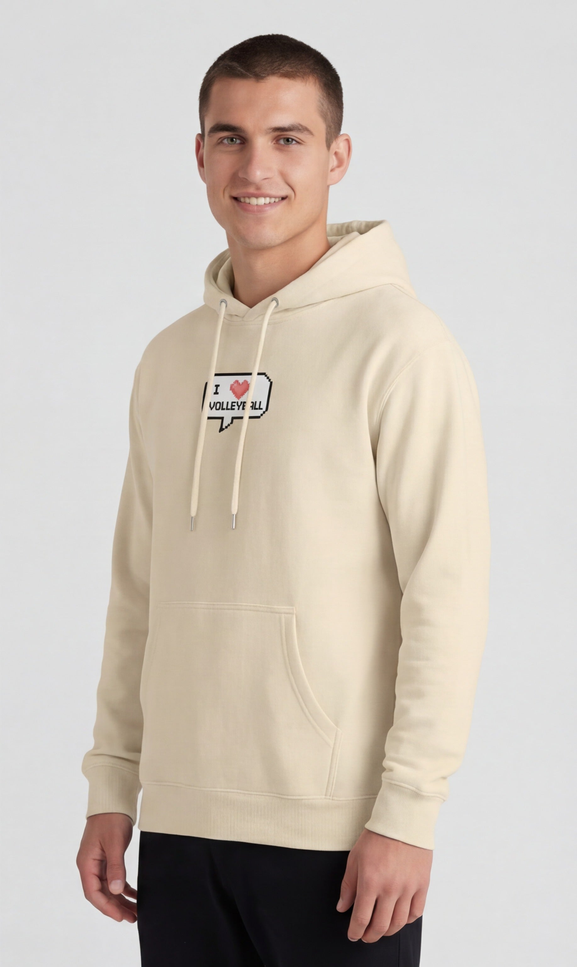 I ❤️ Volleyball — Pixel Art Hoodie