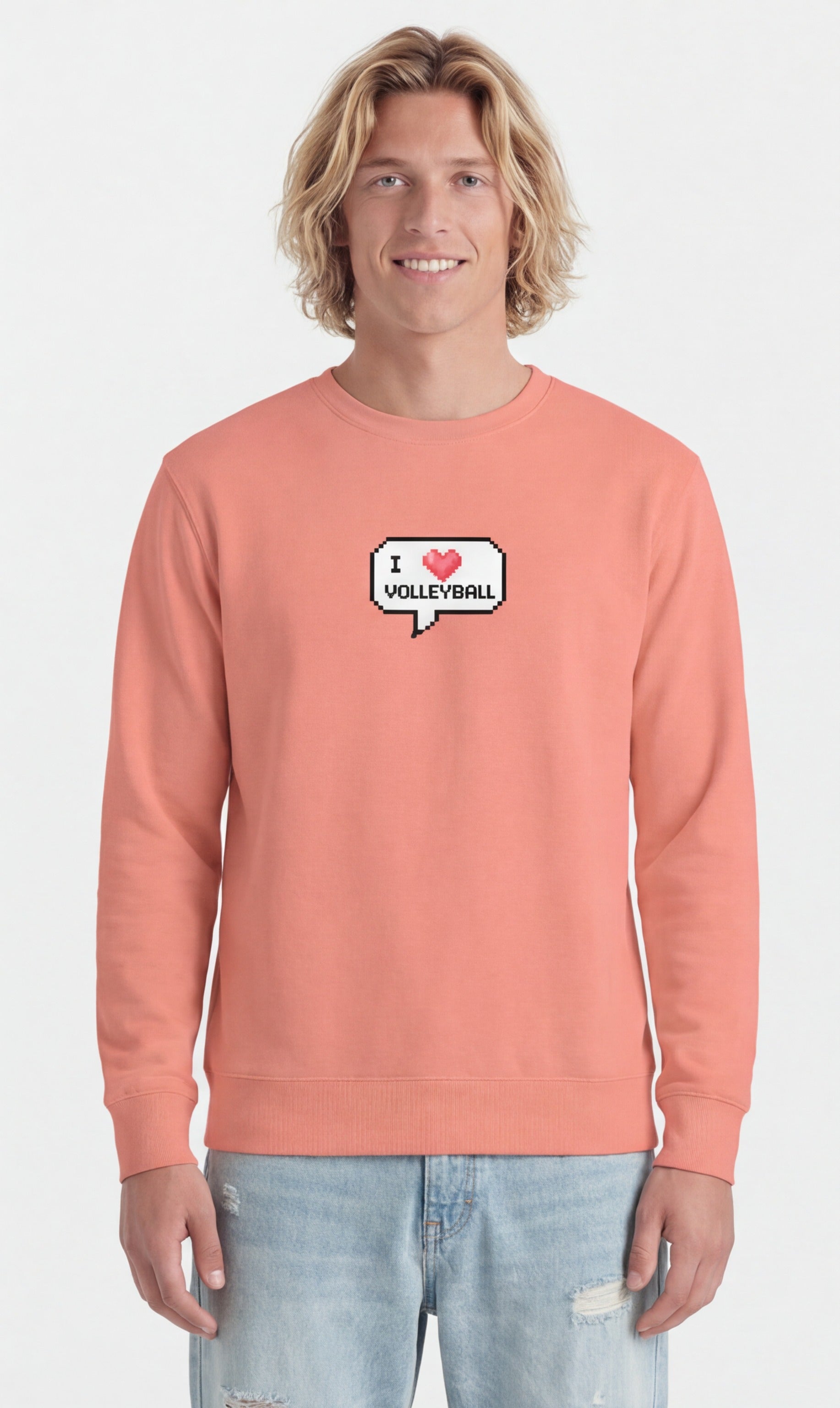 I ❤️ Volleyball — Pixel Art Sweatshirt