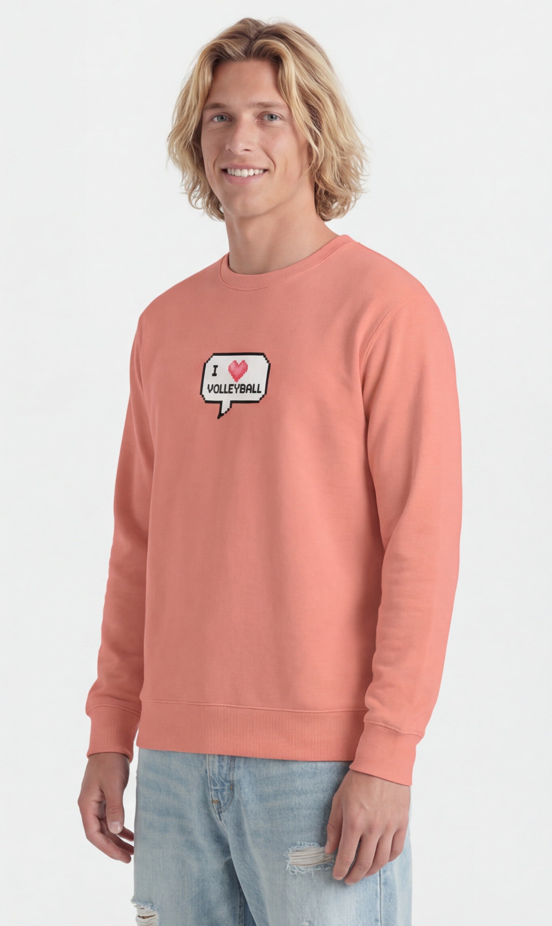 I ❤️ Volleyball — Pixel Art Sweatshirt