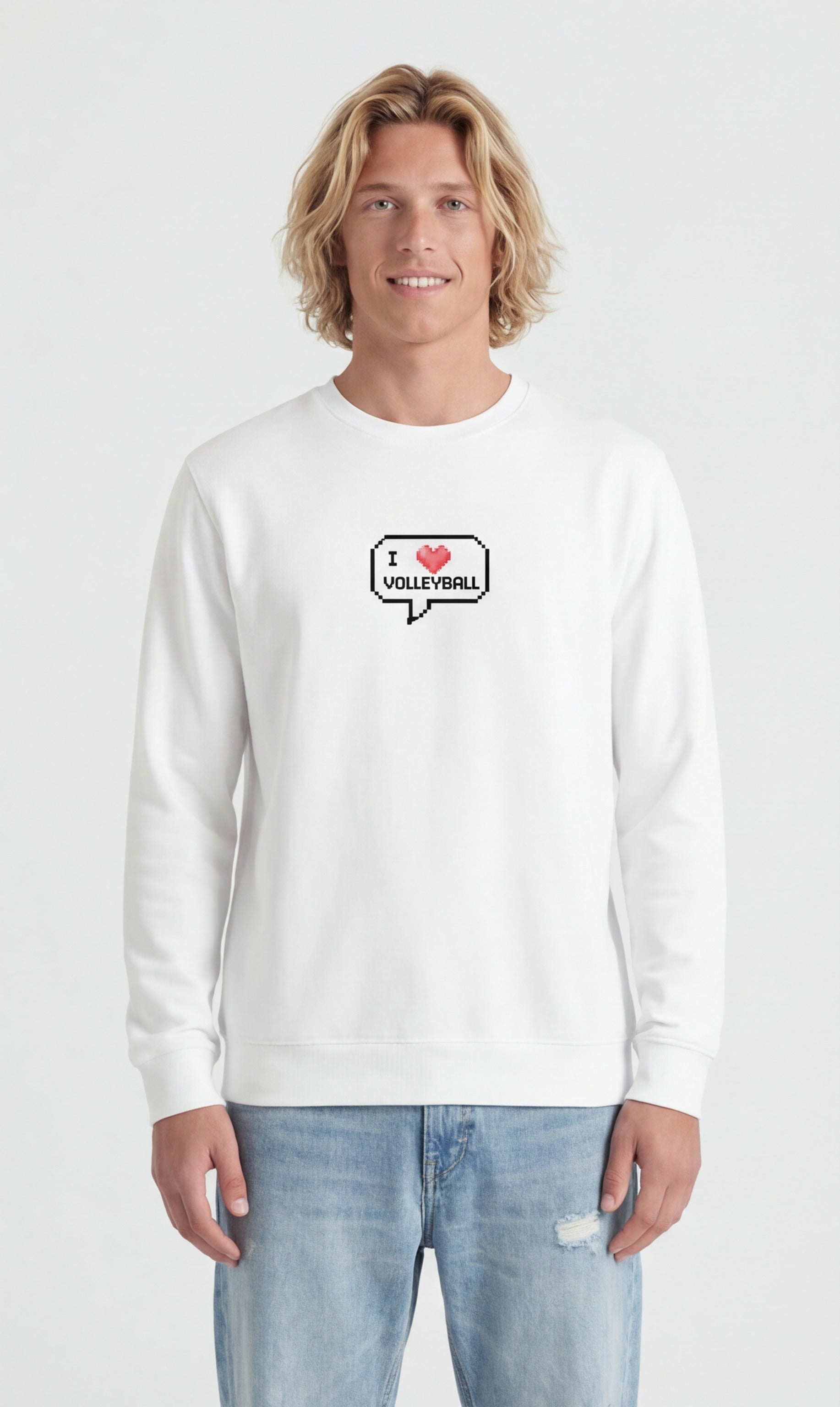 I ❤️ Volleyball — Pixel Art Sweatshirt