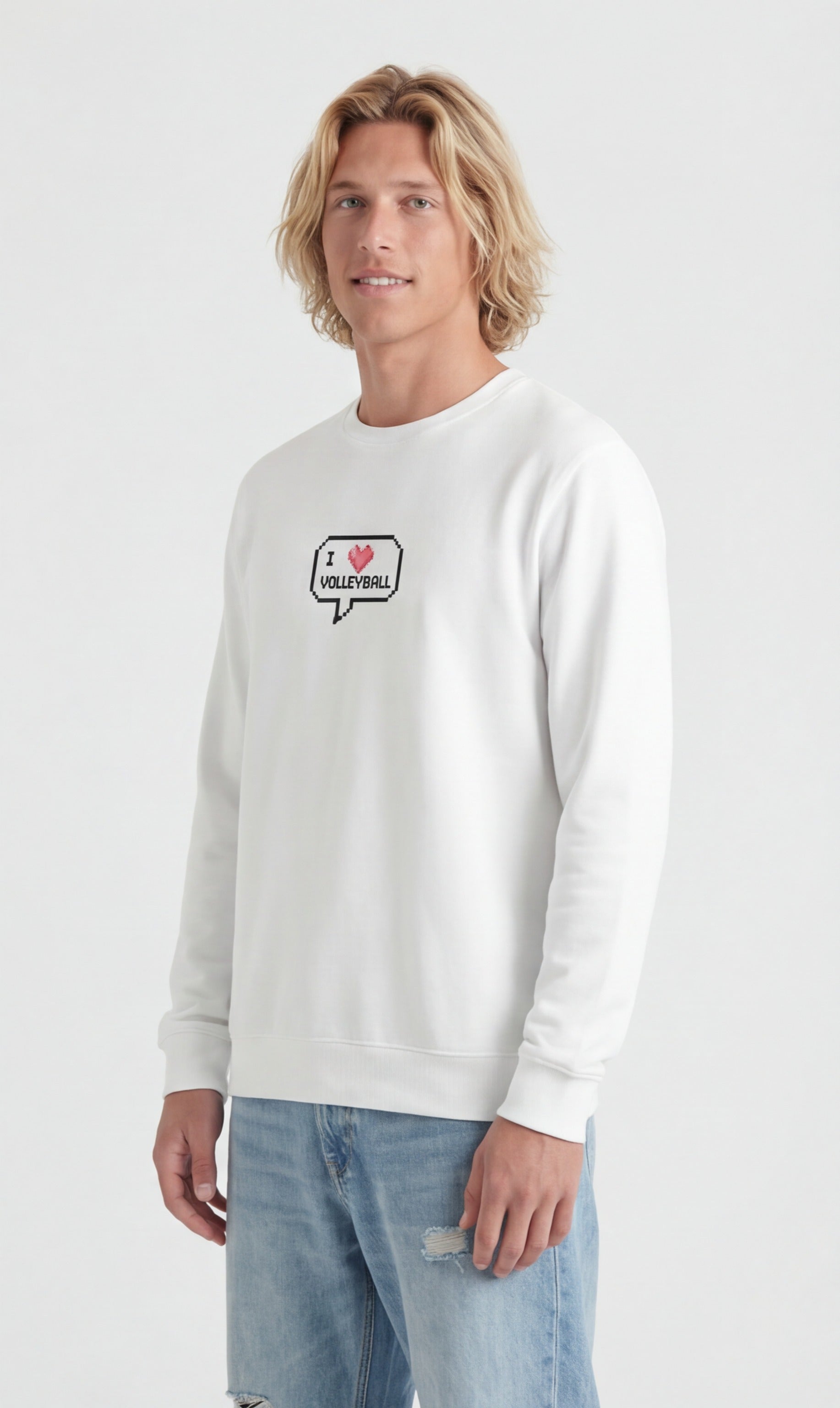 I ❤️ Volleyball — Pixel Art Sweatshirt