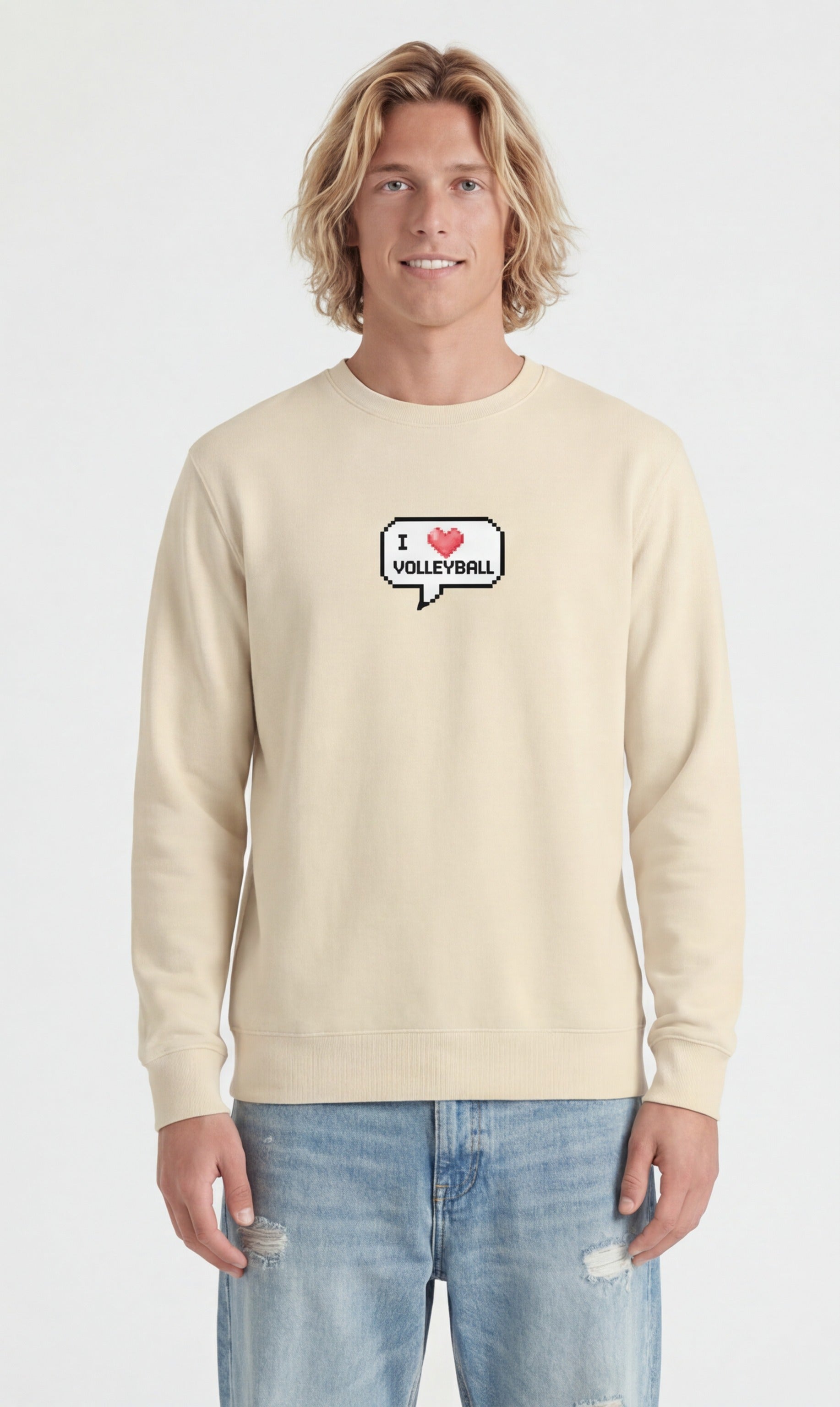 I ❤️ Volleyball — Pixel Art Sweatshirt