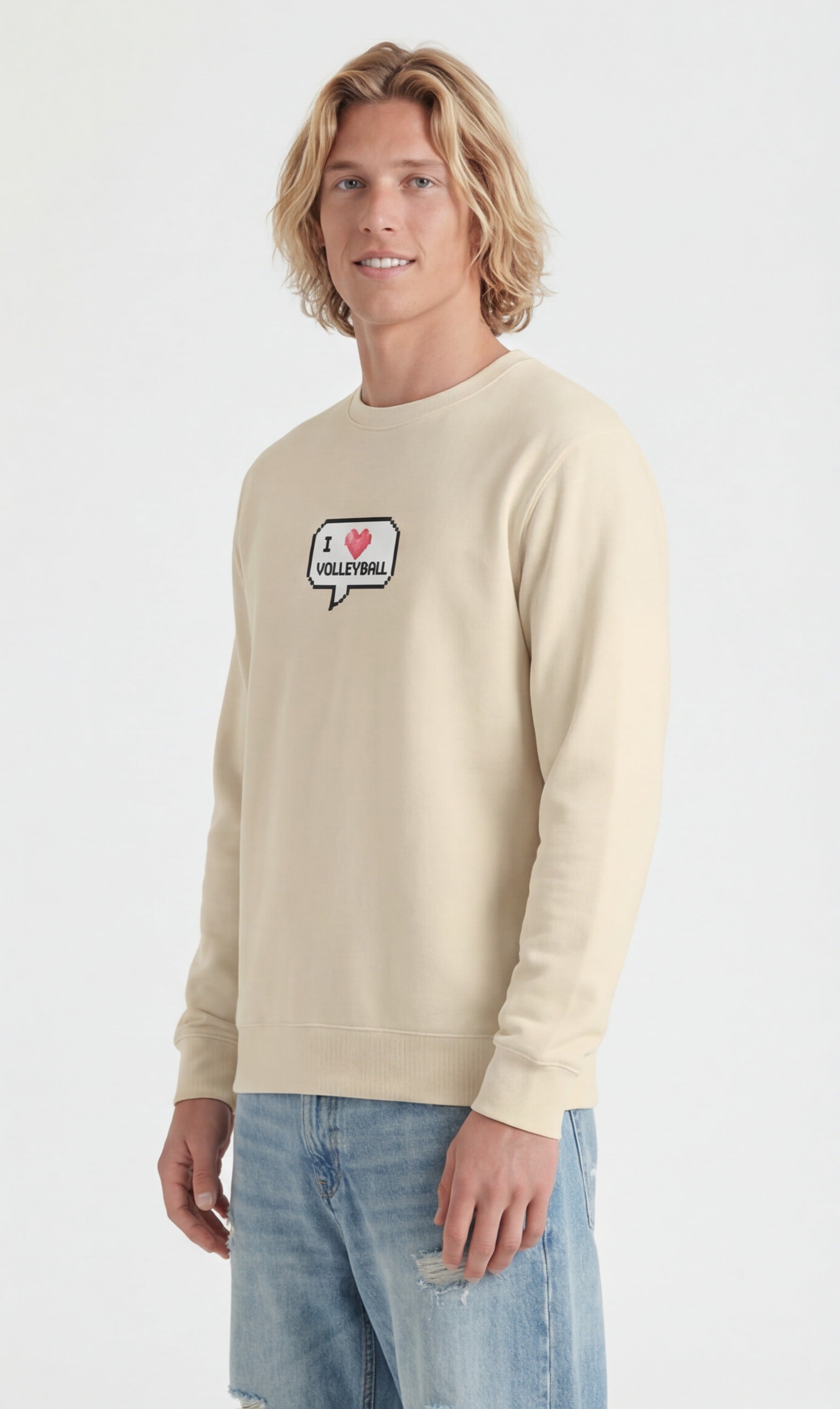 I ❤️ Volleyball — Pixel Art Sweatshirt