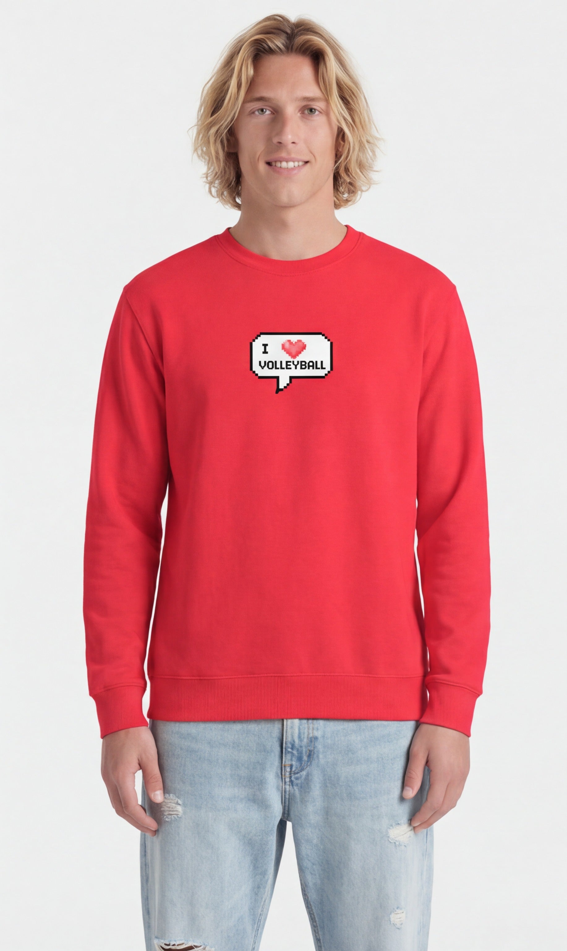 I ❤️ Volleyball — Pixel Art Sweatshirt