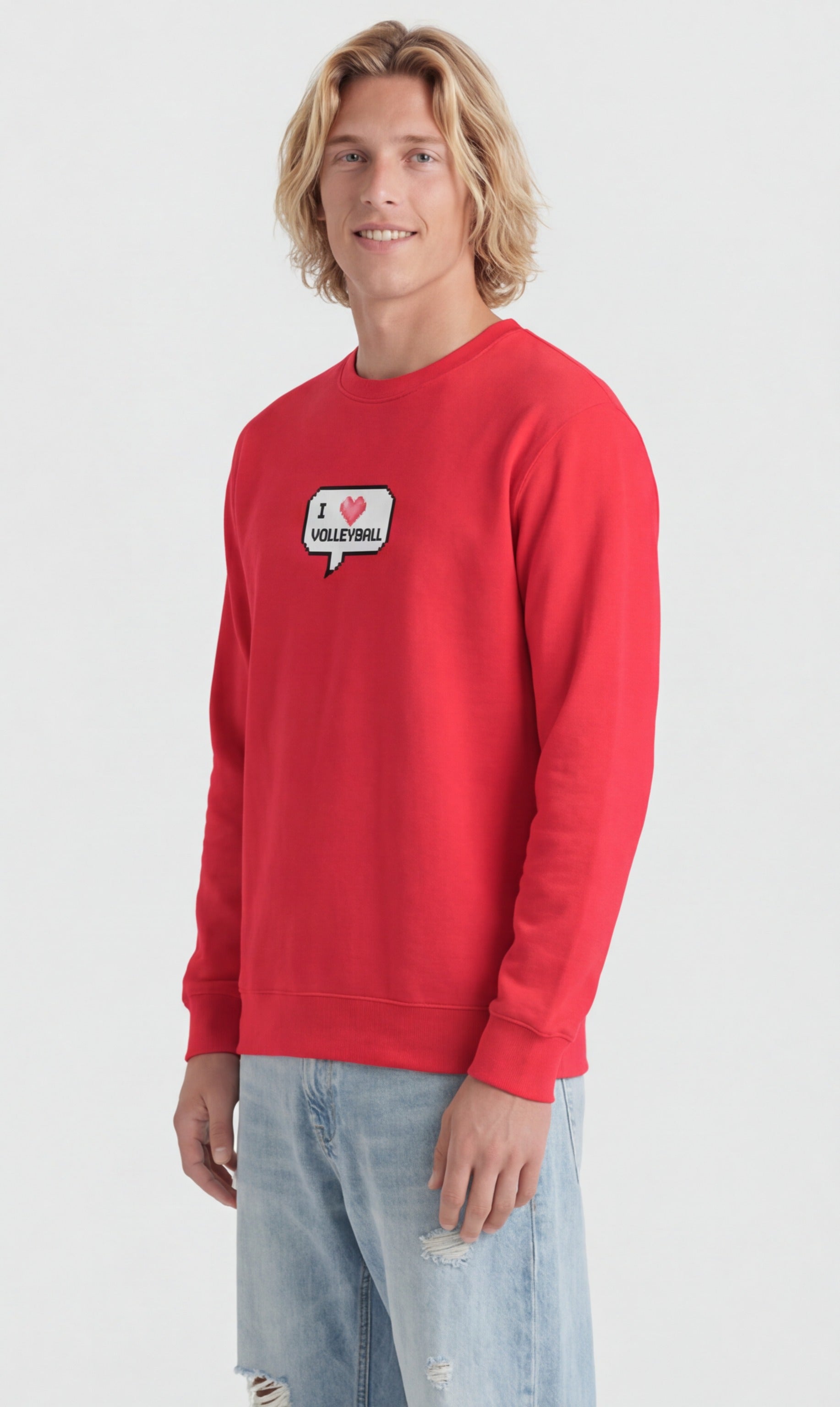 I ❤️ Volleyball — Pixel Art Sweatshirt