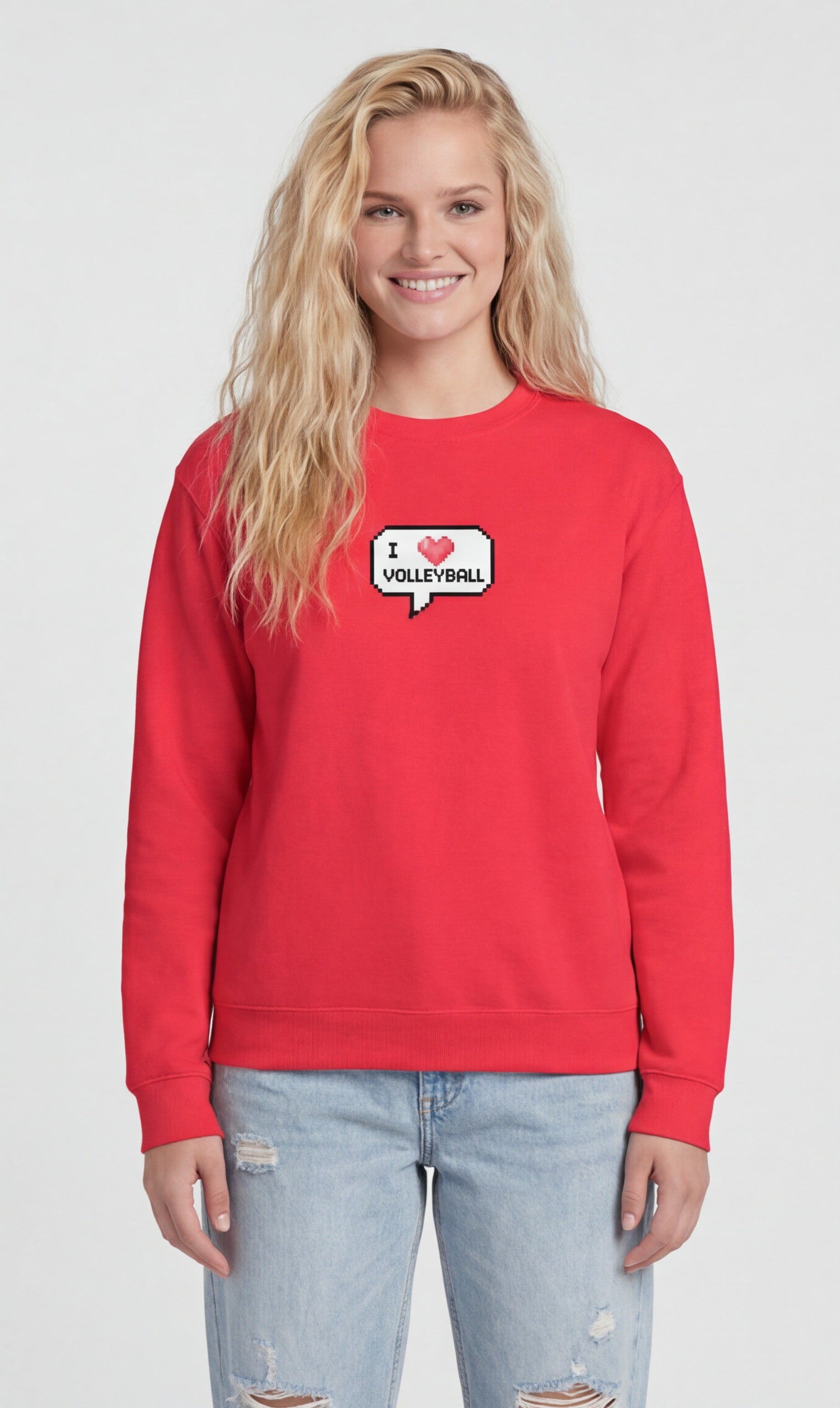I ❤️ Volleyball — Pixel Art Sweatshirt