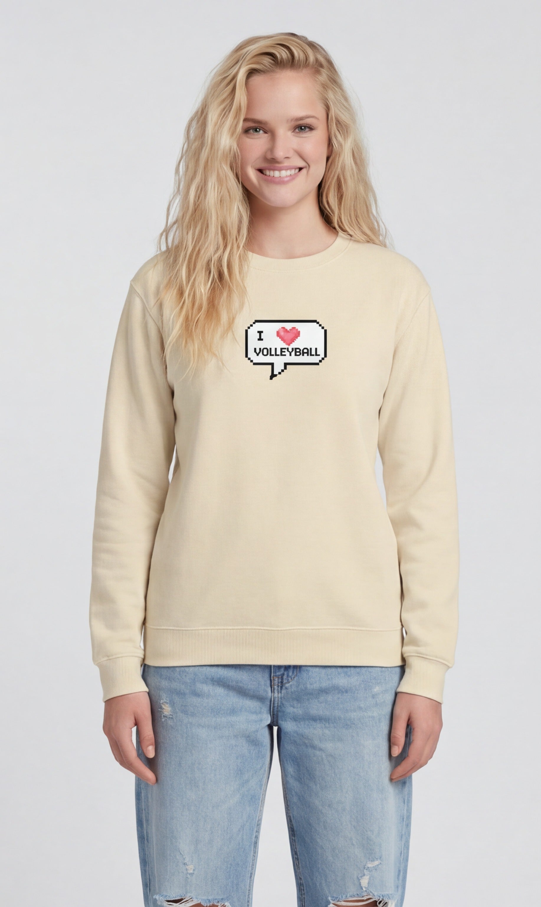 I ❤️ Volleyball — Pixel Art Sweatshirt