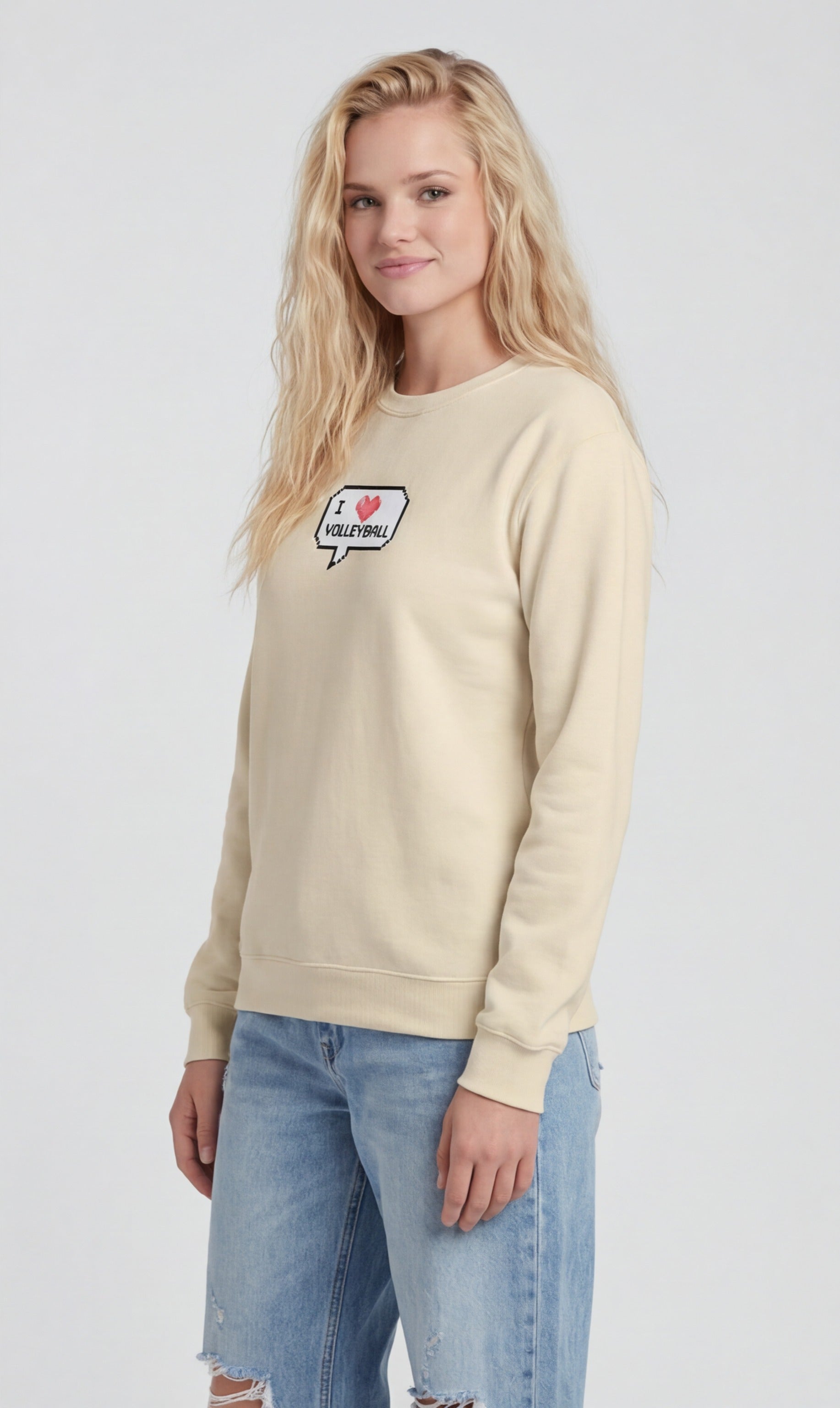 I ❤️ Volleyball — Pixel Art Sweatshirt