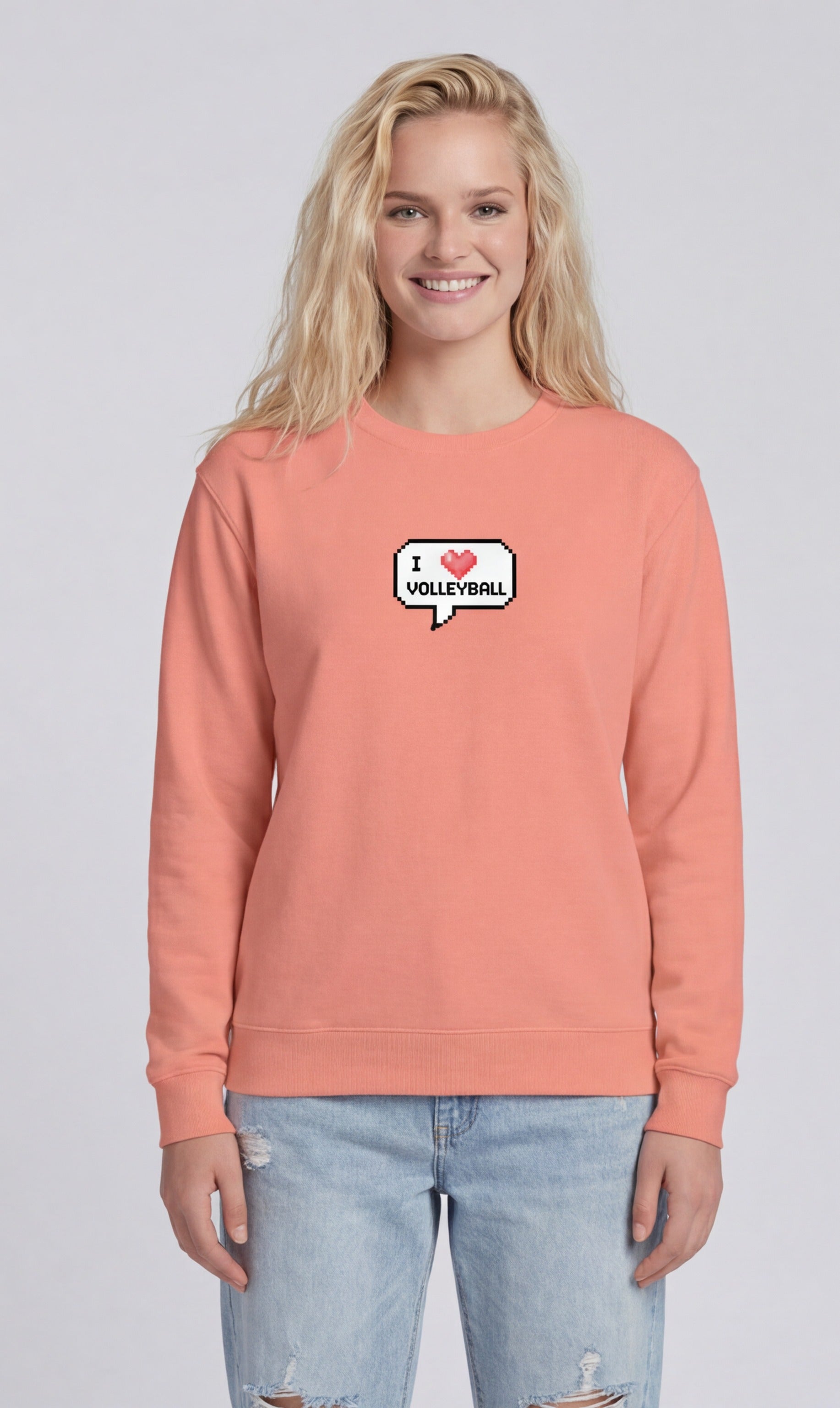 I ❤️ Volleyball — Pixel Art Sweatshirt