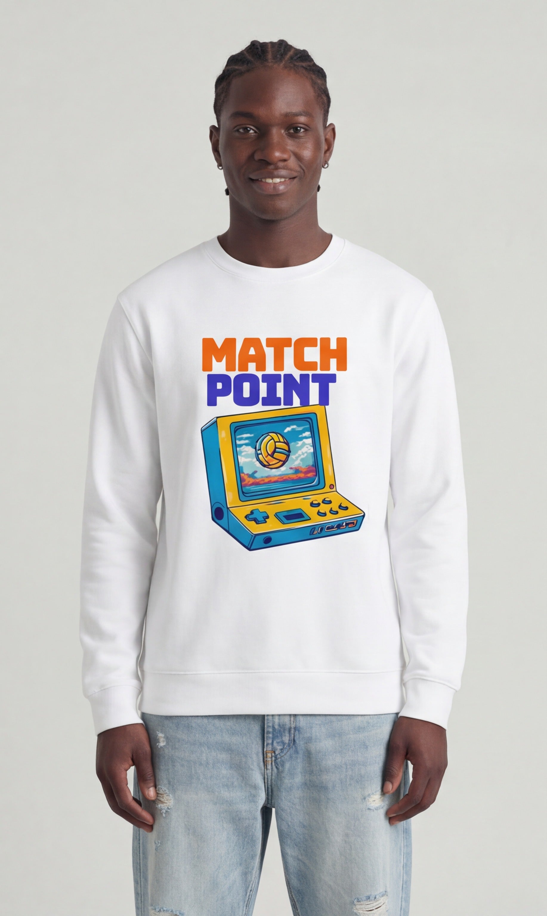 Match Point — Retro Gaming Volleyball Sweatshirt