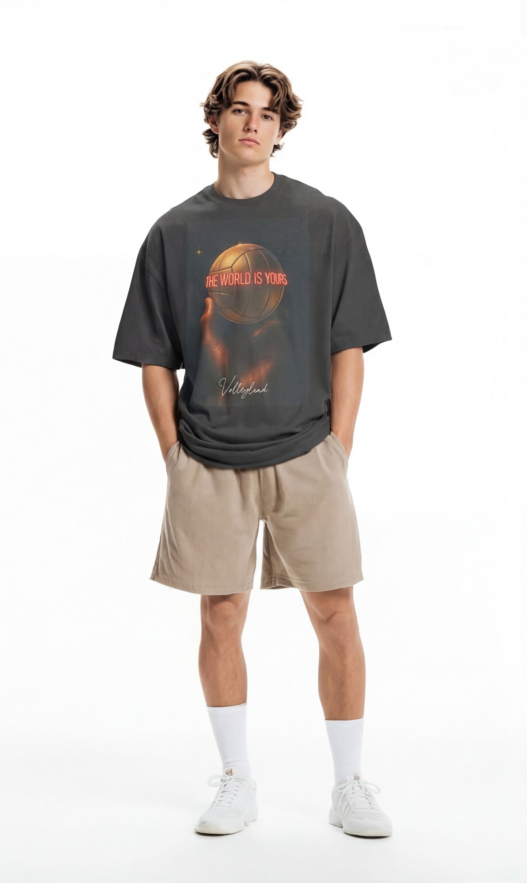 the world is yours Oversized faded t-shirt