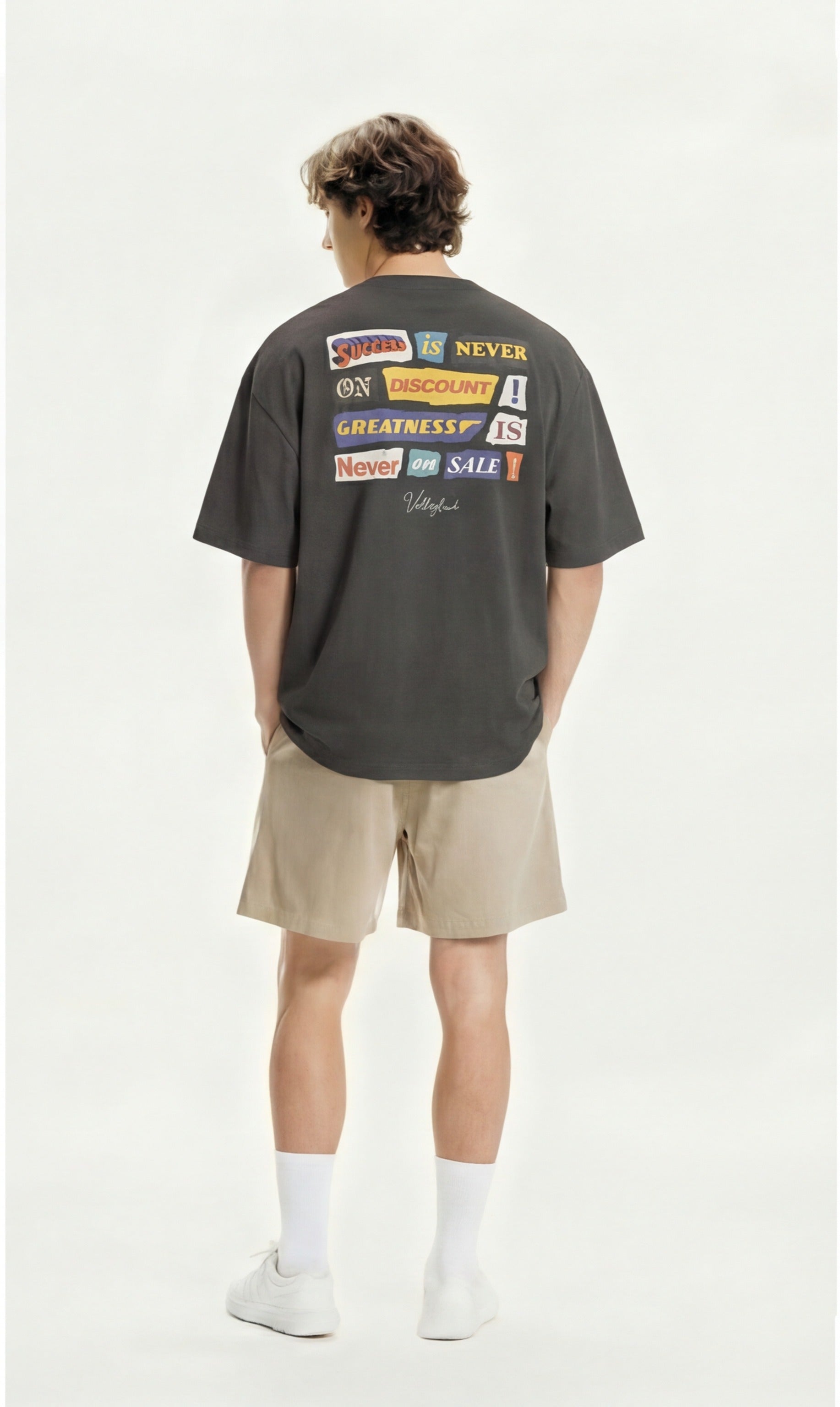 success is never on discount Oversized faded t-shirt