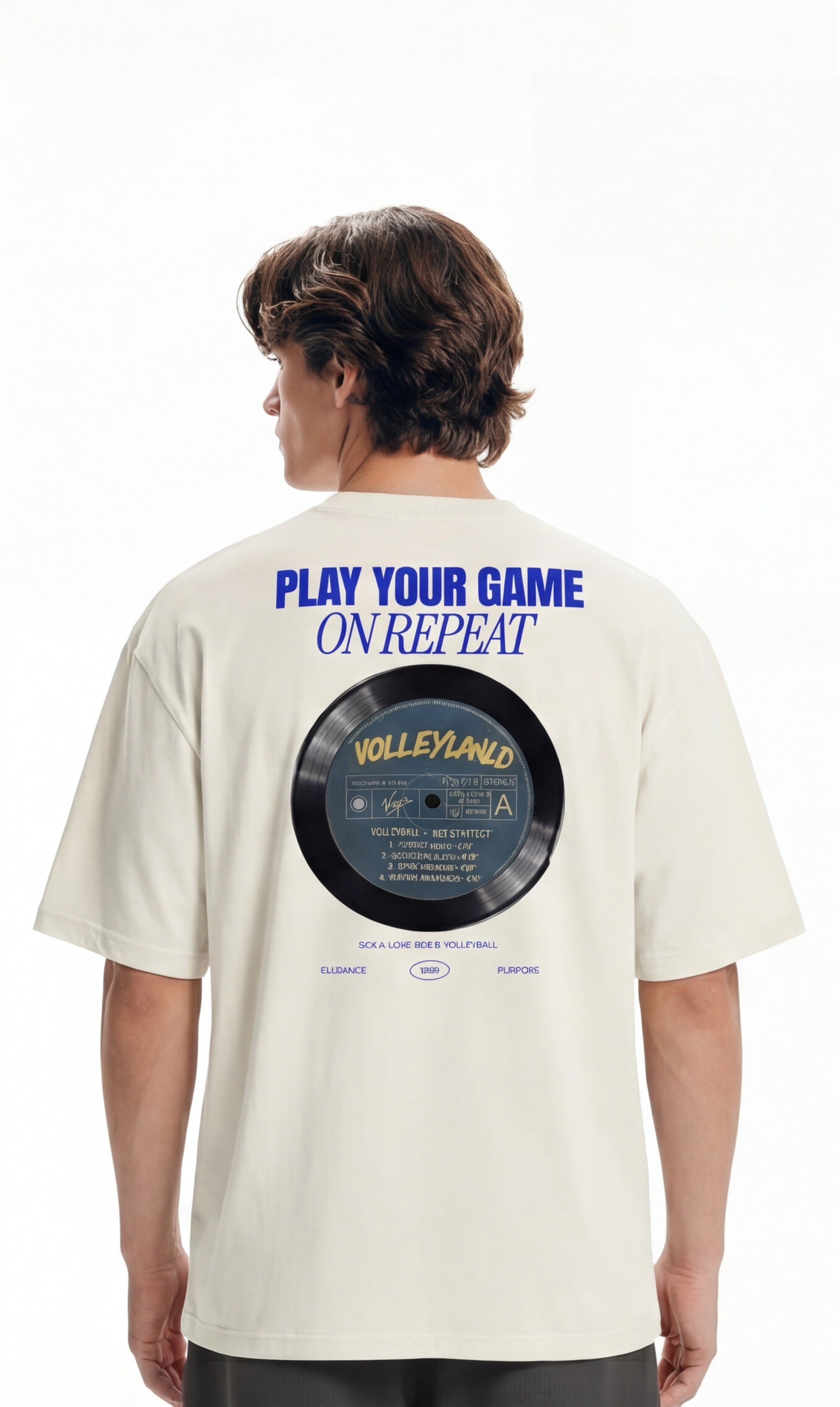 Volleyland records Oversized faded t-shirt